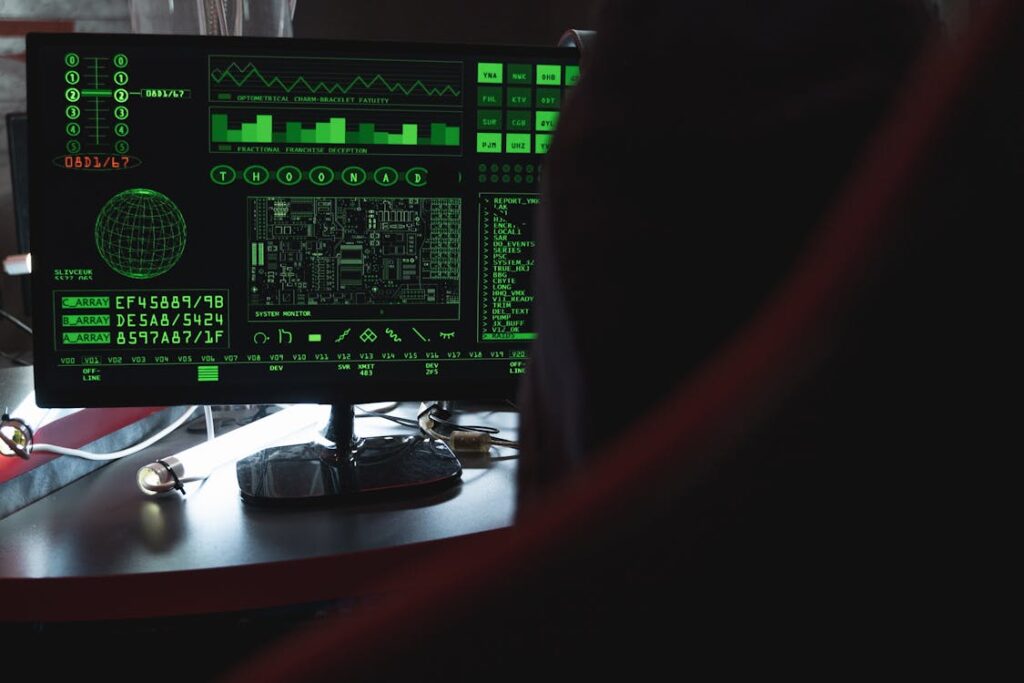cybersecurity solutions infrastructure data screen